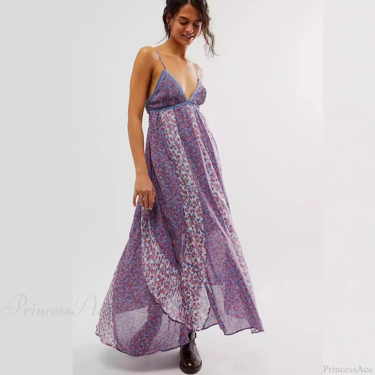 Fine Chiffon Floral Boho Dress bohodress-250126