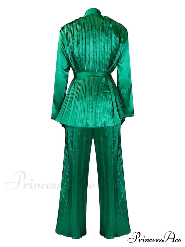 Fit Fuchsia - Pants Sets Casual Spring V White Color Daily & Fashion Solid Long Blouse Red Neck