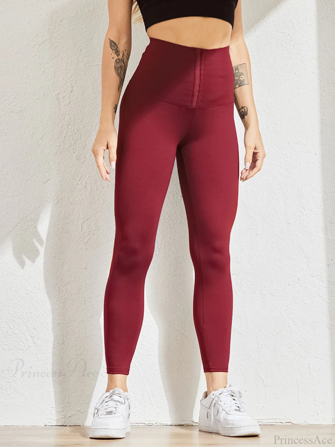 Fitness High Waist Leggings Wine / S