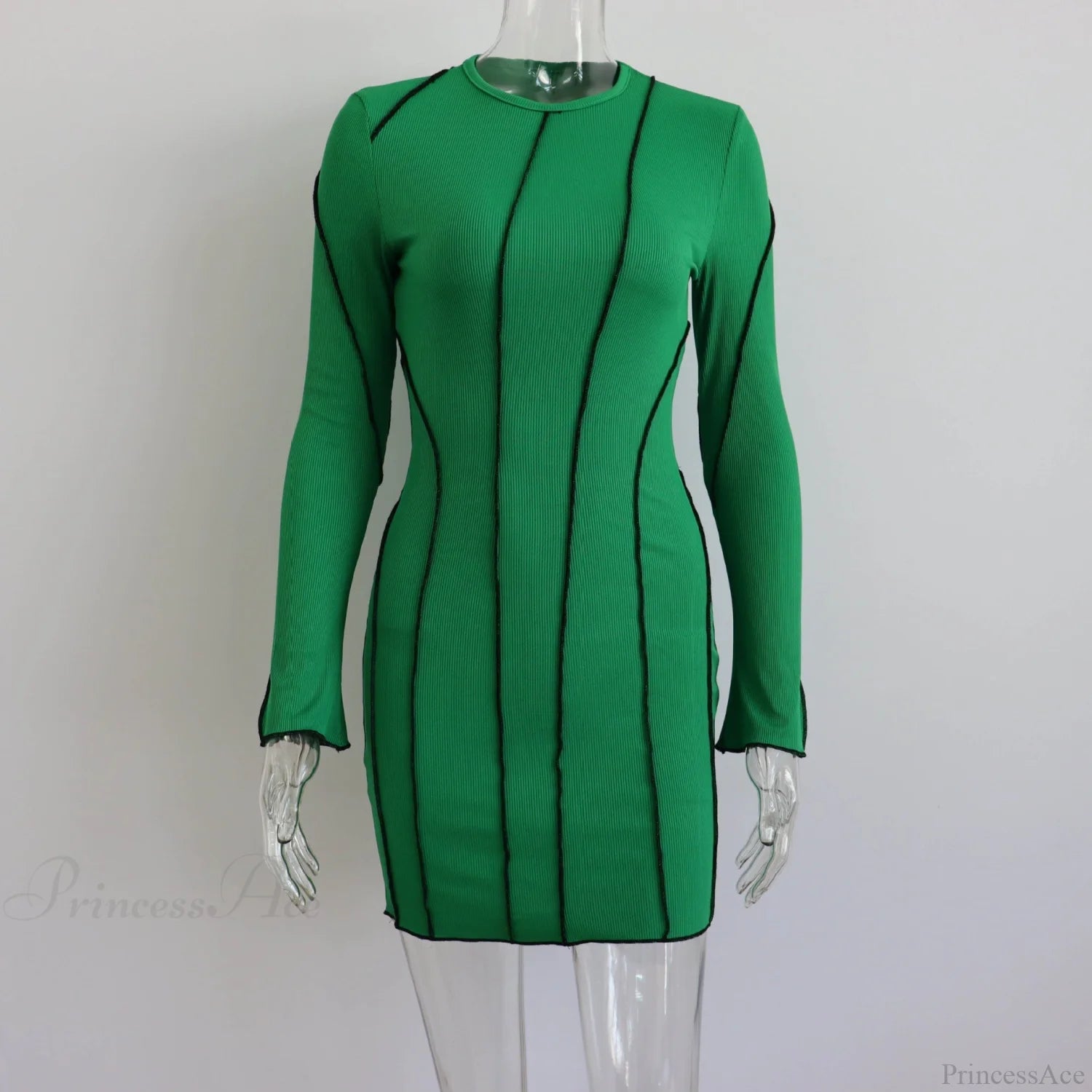 Flared Sleeve Dress M / Dark Blue Dresses