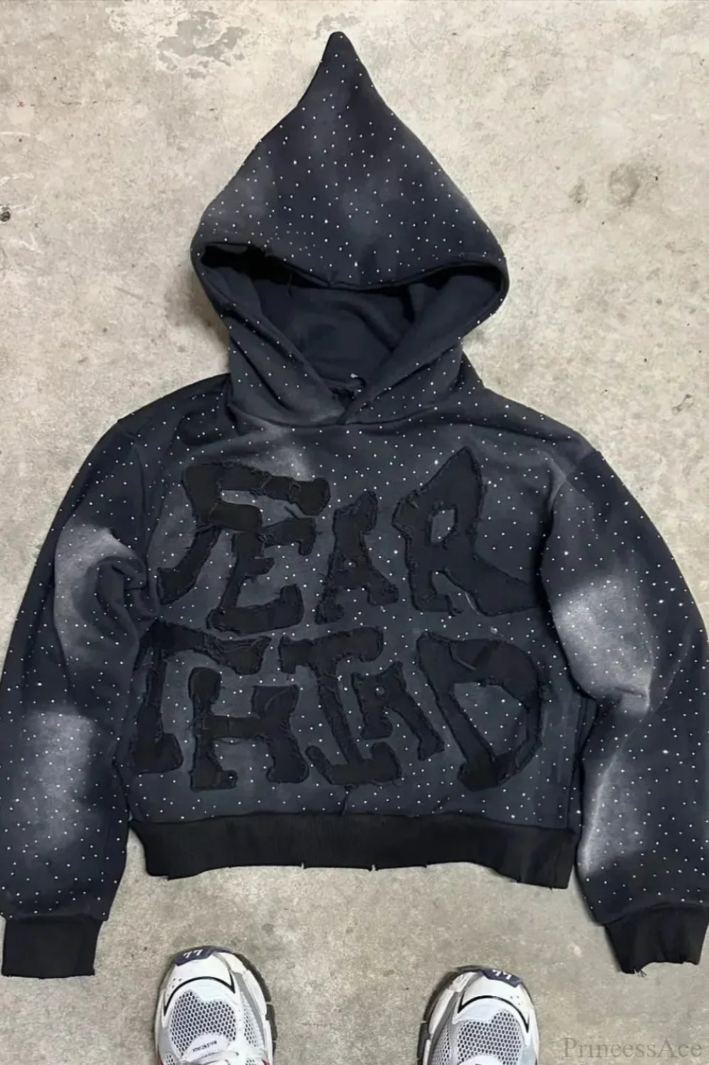 Flash Diamond Oversized Hoodie Black 1 / M