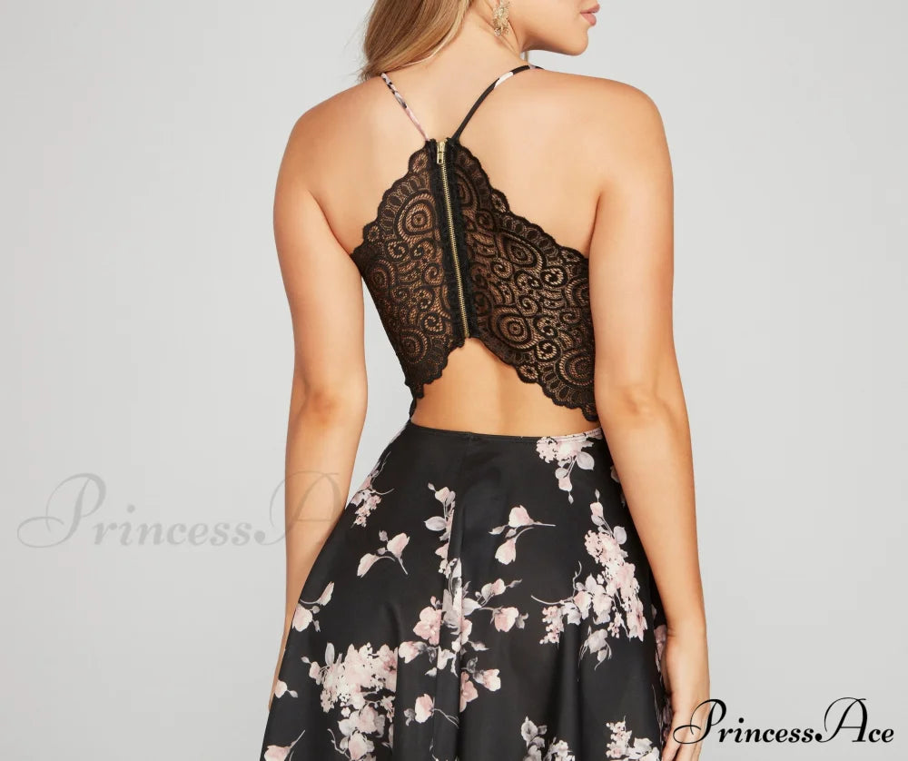 Flawless In Florals Charming Scuba Skater Dress Dressy Dresses