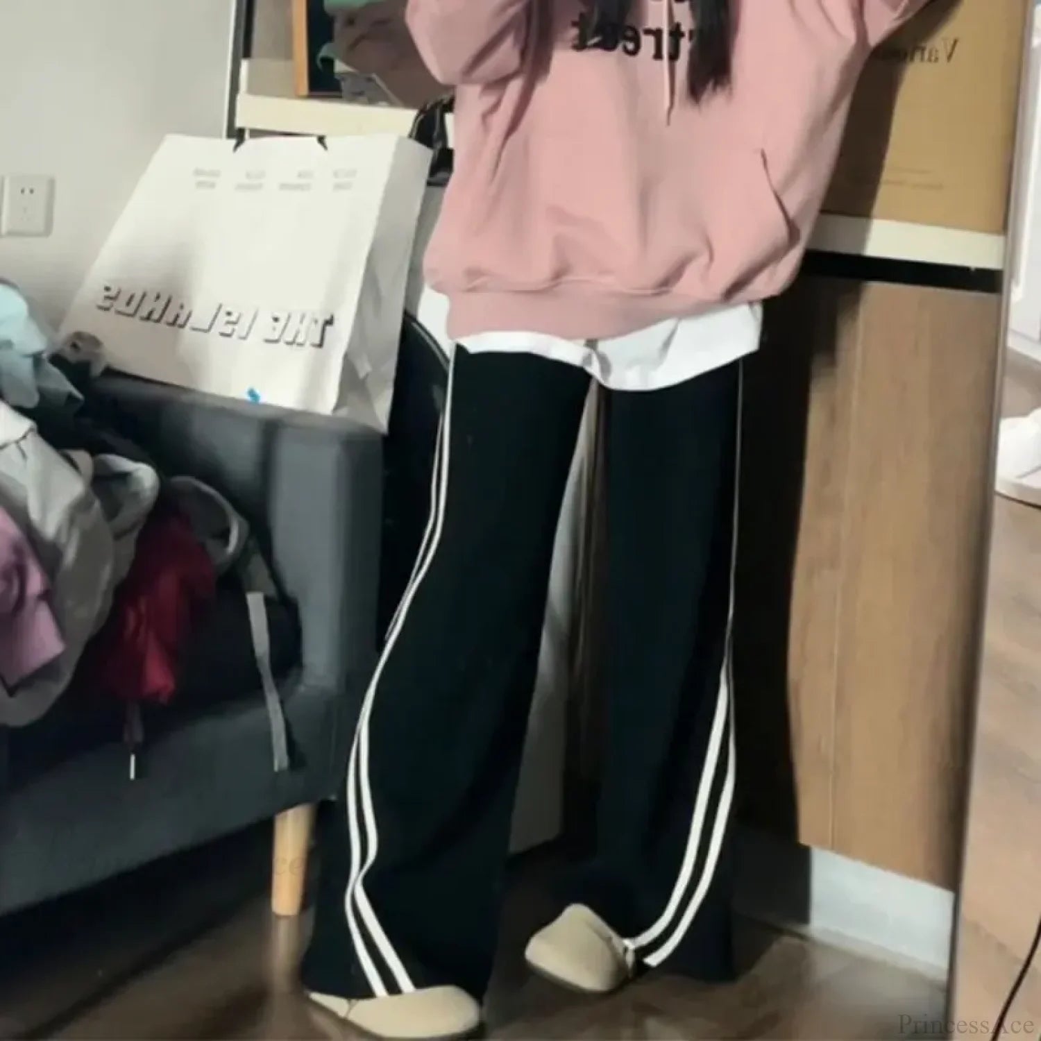 Fleece Striped Winter Sweatpants Pants