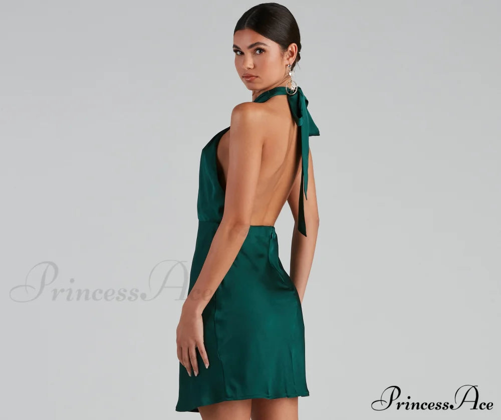 Flirtatious Flare Stylish Halter Skater Dress Dressy Dresses