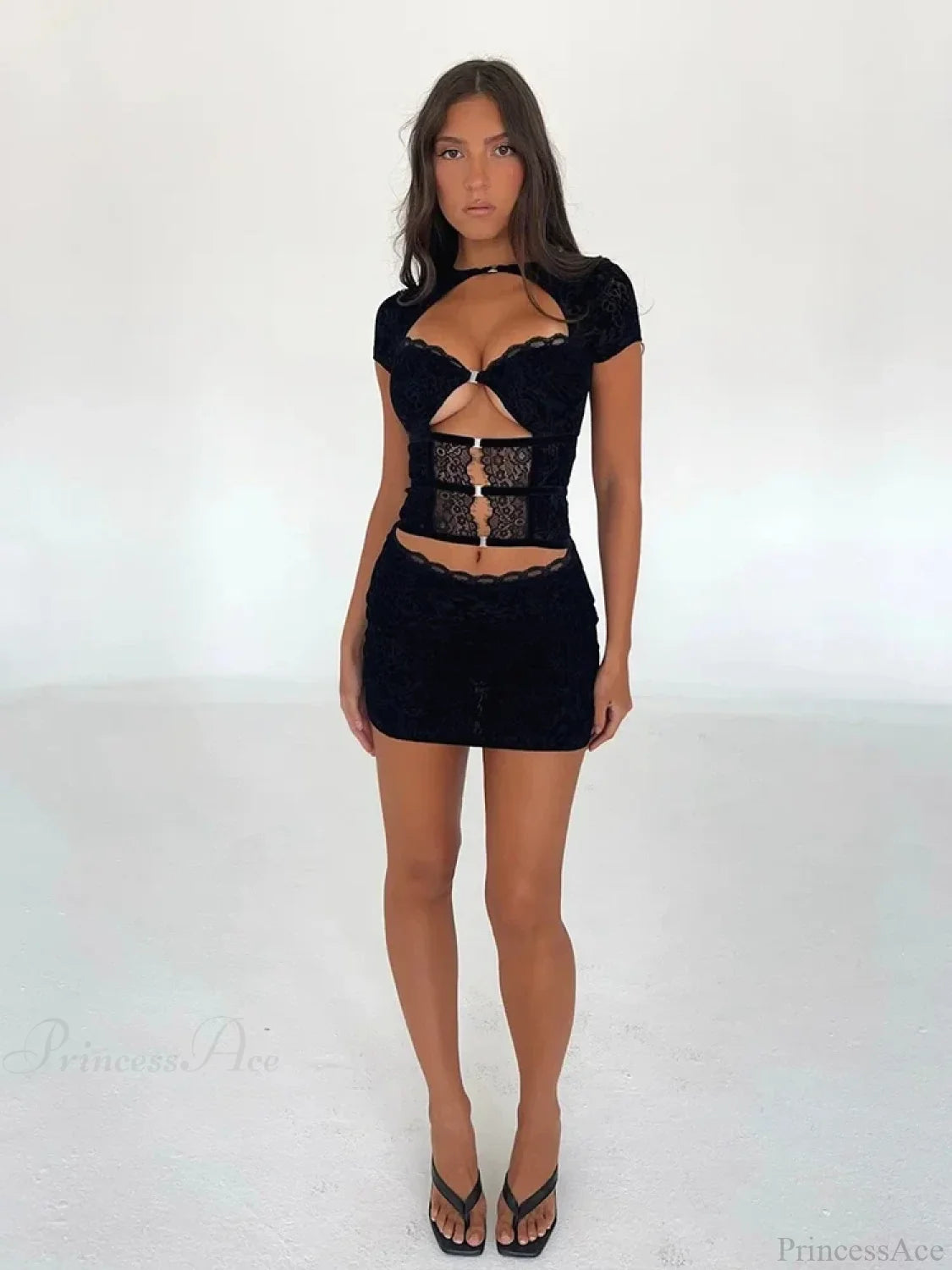 Flocking Slim Bodycon Vacation Dress vacationdress-250223