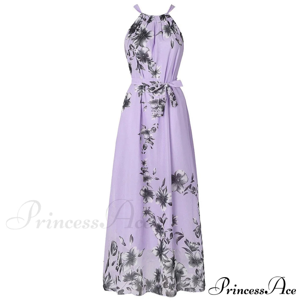 Floral Bohemian Maxi Dress For Plus Size Women S / Blue Dresses