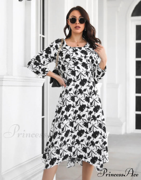 Floral Irregular Long Skirt