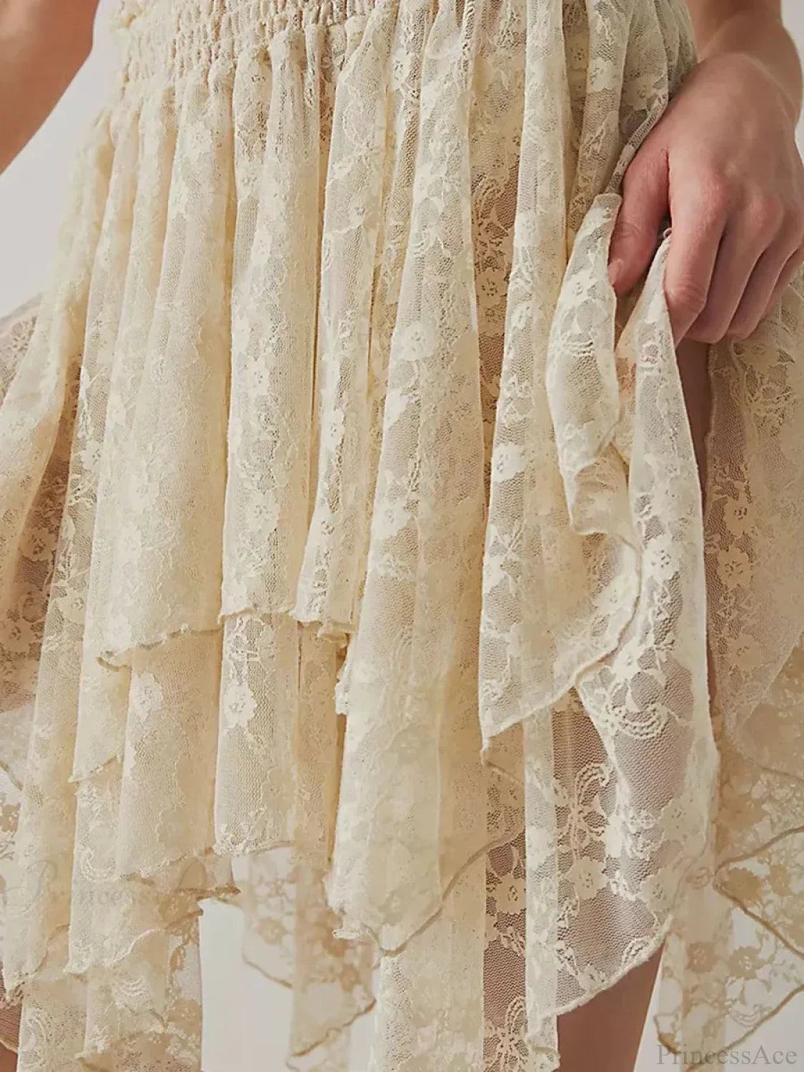 Floral Lace Irregular Hem Skirt skirts-250223