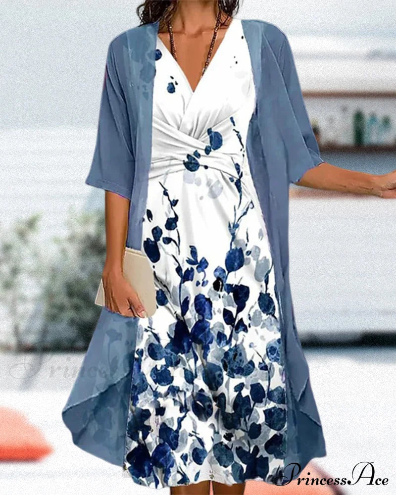 Floral Print Dress Set Two-Piece Sets