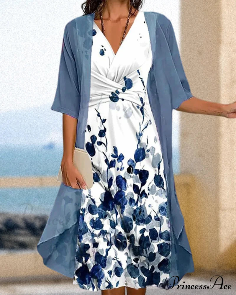 Floral Print Dress Set Two-Piece Sets