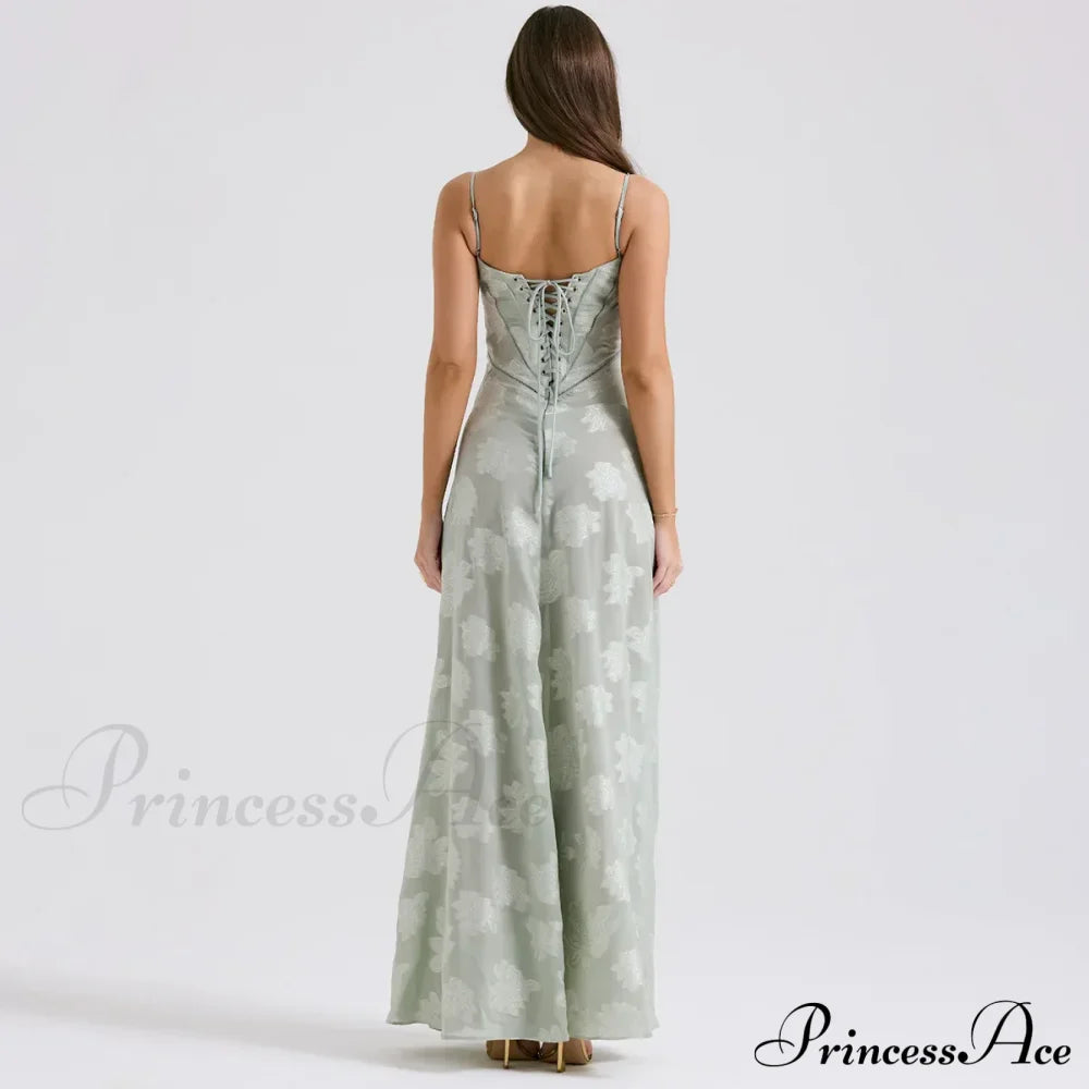 Floral Print Stylish Sheer Maxi Dress