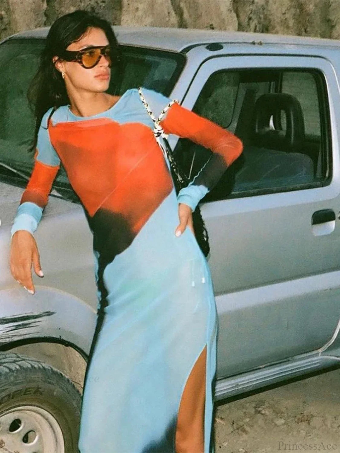 Floral See-through Vacation Dress vacationdress-250223