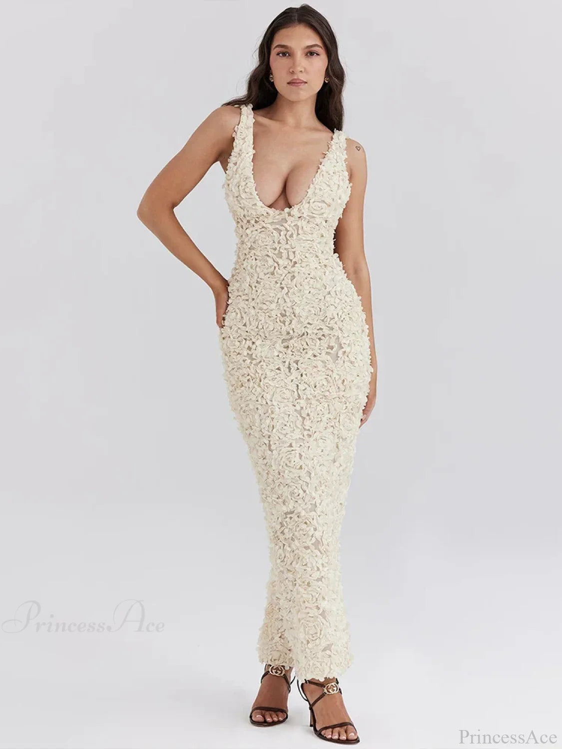 Floral Slim Bodycon Maxi Vacation Dress vacationdress-250223