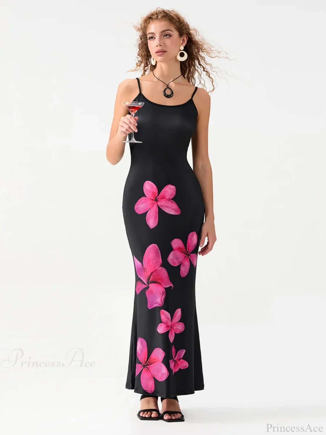 Floral Spaghetti Straps Sleeveless Slip Floral Dress floraldress-250126