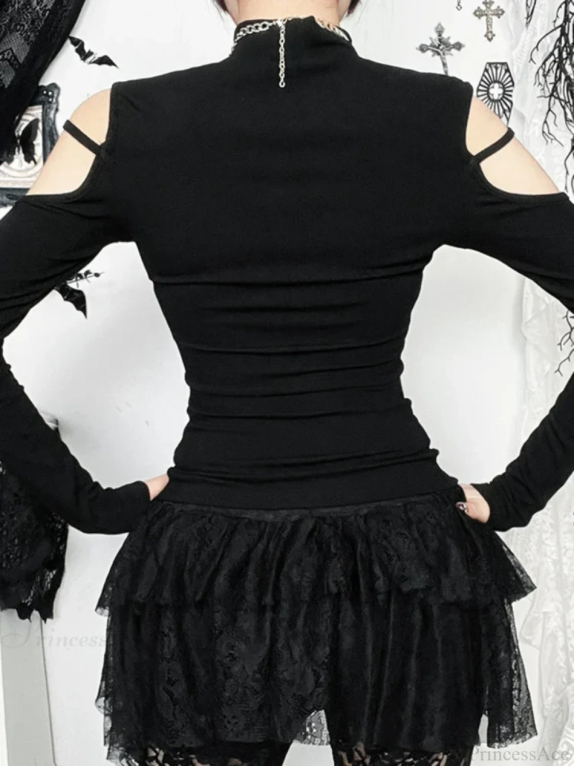 Floral Square Collar Knit Top