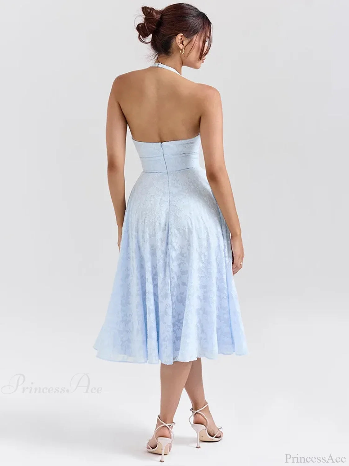 Floral Waist Wrap A-line Vacation Dress vacationdress-250223