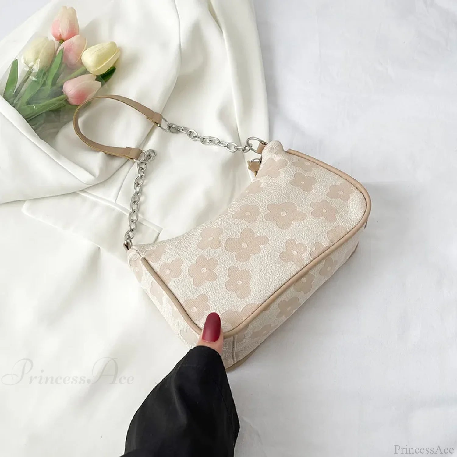 Flower Pattern Handle Underarm Shoulder Bag color2 shoulder-250126