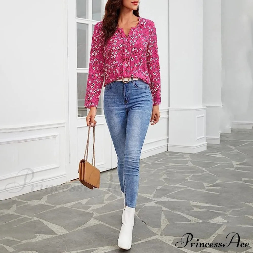 Flowered Blouse Blouses