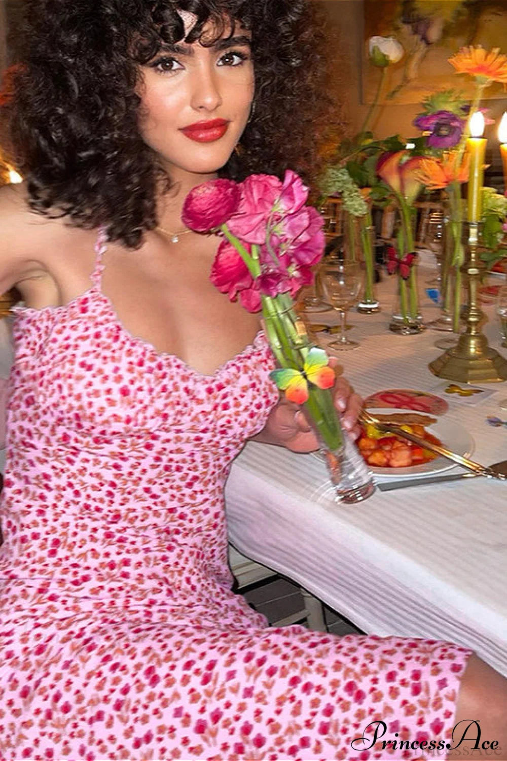 Flowy Spaghetti Strap Floral Dress