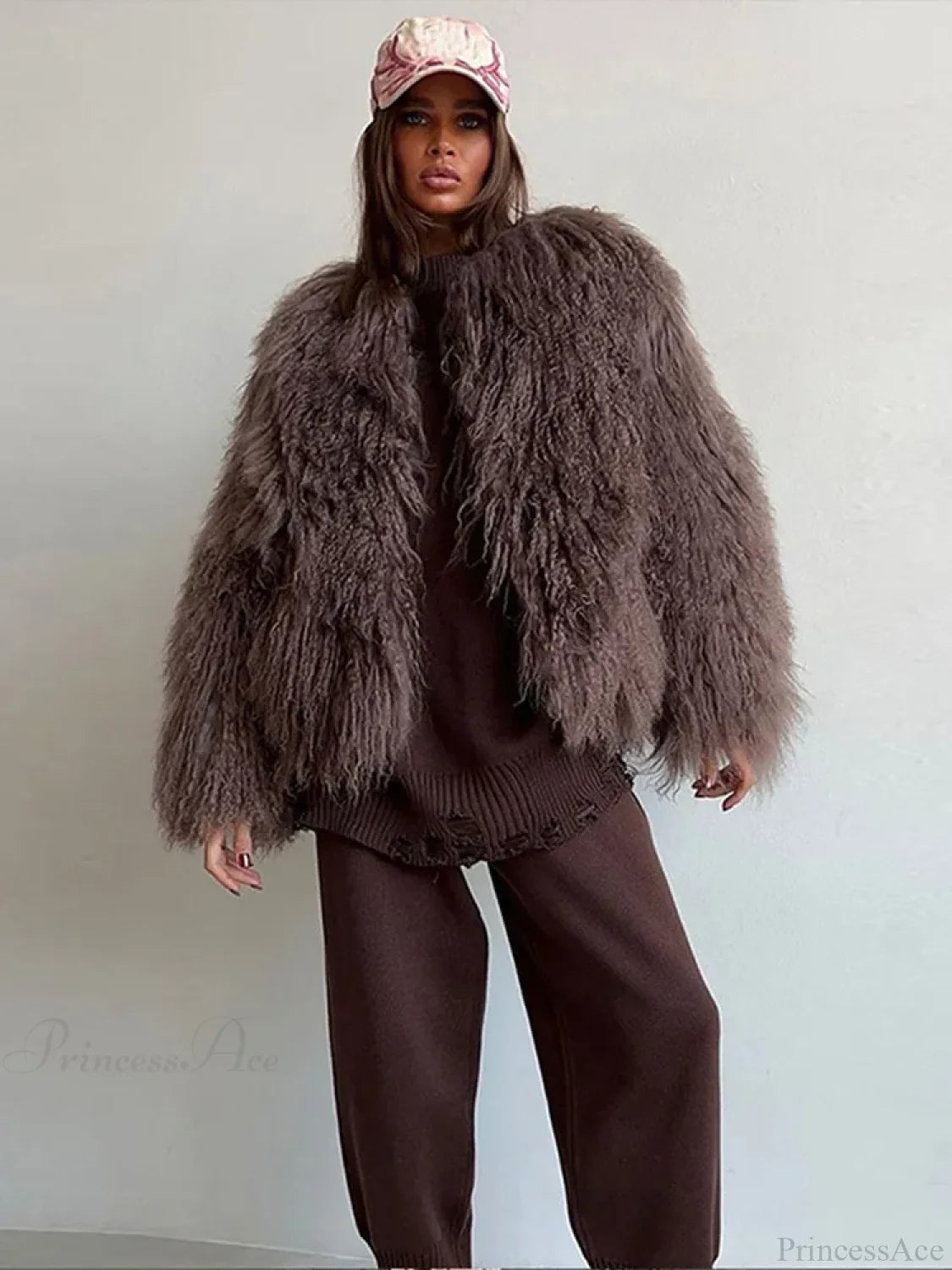 Fluffy Tassel Oversize Long Sleeve Coat