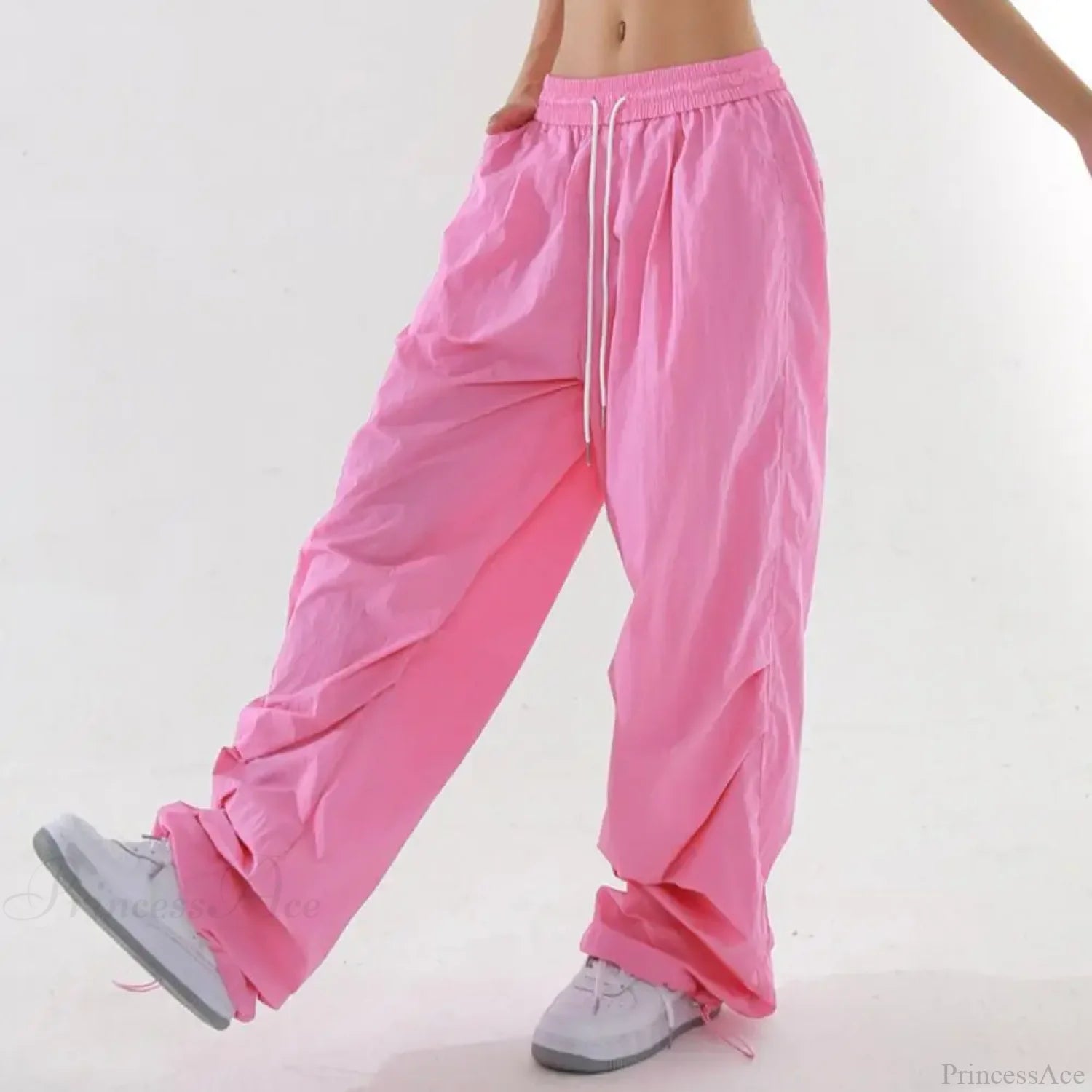 Fluorescent Drawstring Wide Leg Cargo Pant pant-250223