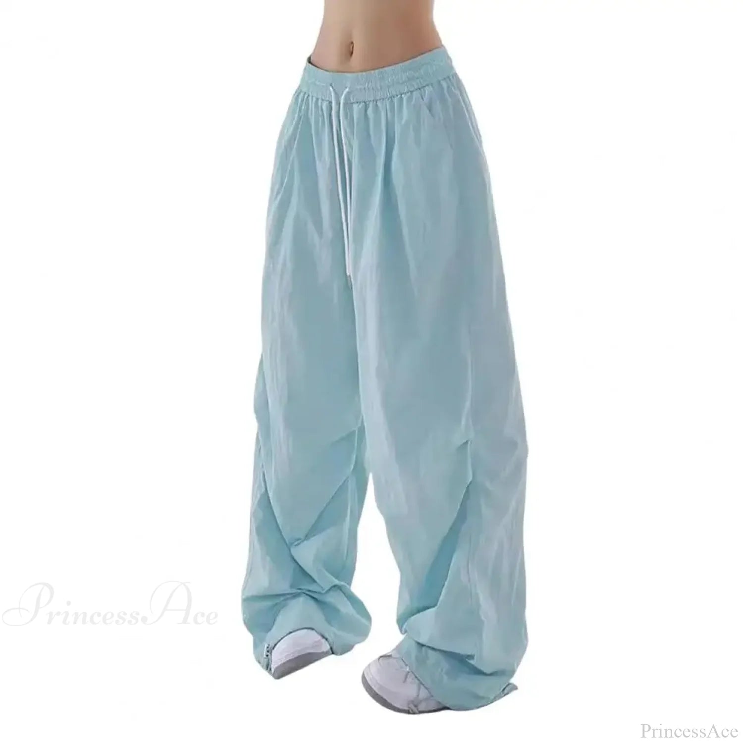 Fluorescent Drawstring Wide Leg Cargo Pant Light Blue / M pant-250223