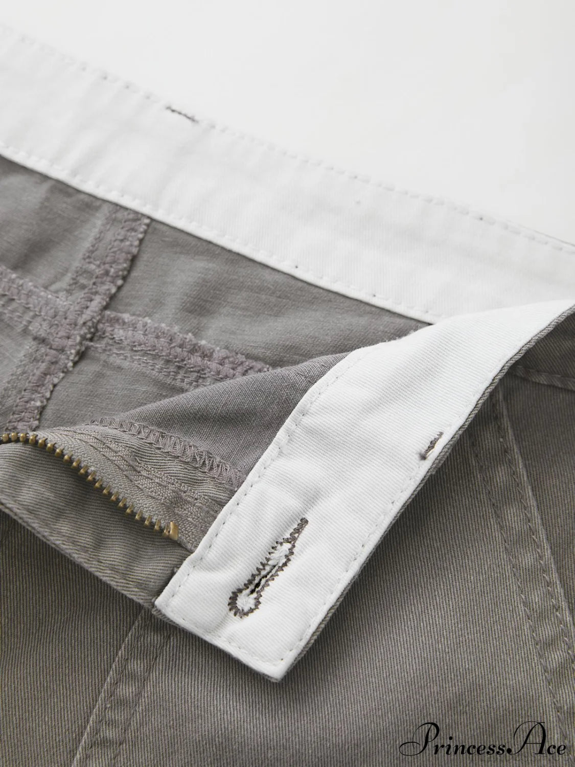 Fold Over Buckle Trendy Belt Denim Mini Skirt Straight Leg Pants