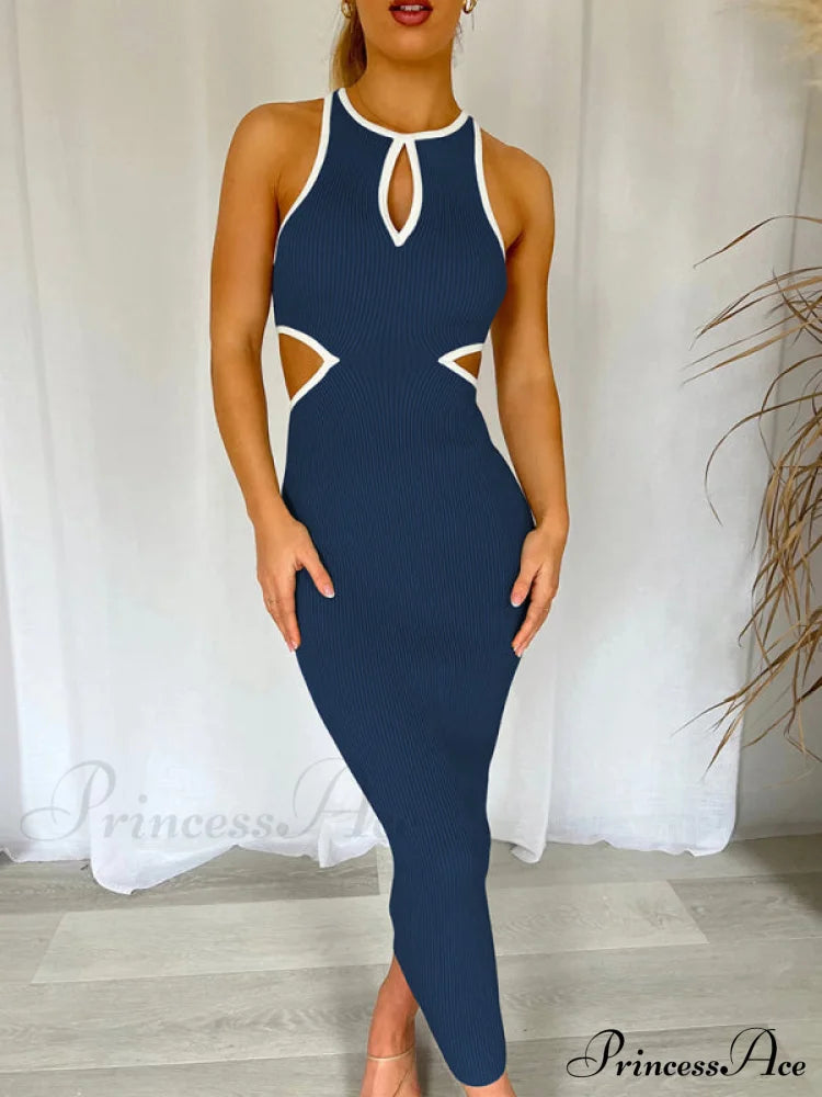 For Gown Figure-Hugging Cutouts Midi Women