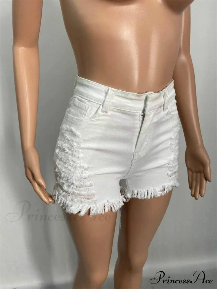 For Warm-Season Waist High Denim Hole Pants Out Ripped Hollow Shorts Women