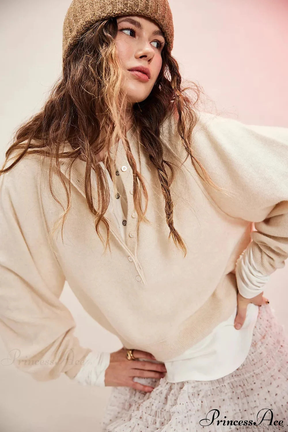 French Vintage Loose Long-Sleeve Knit Top