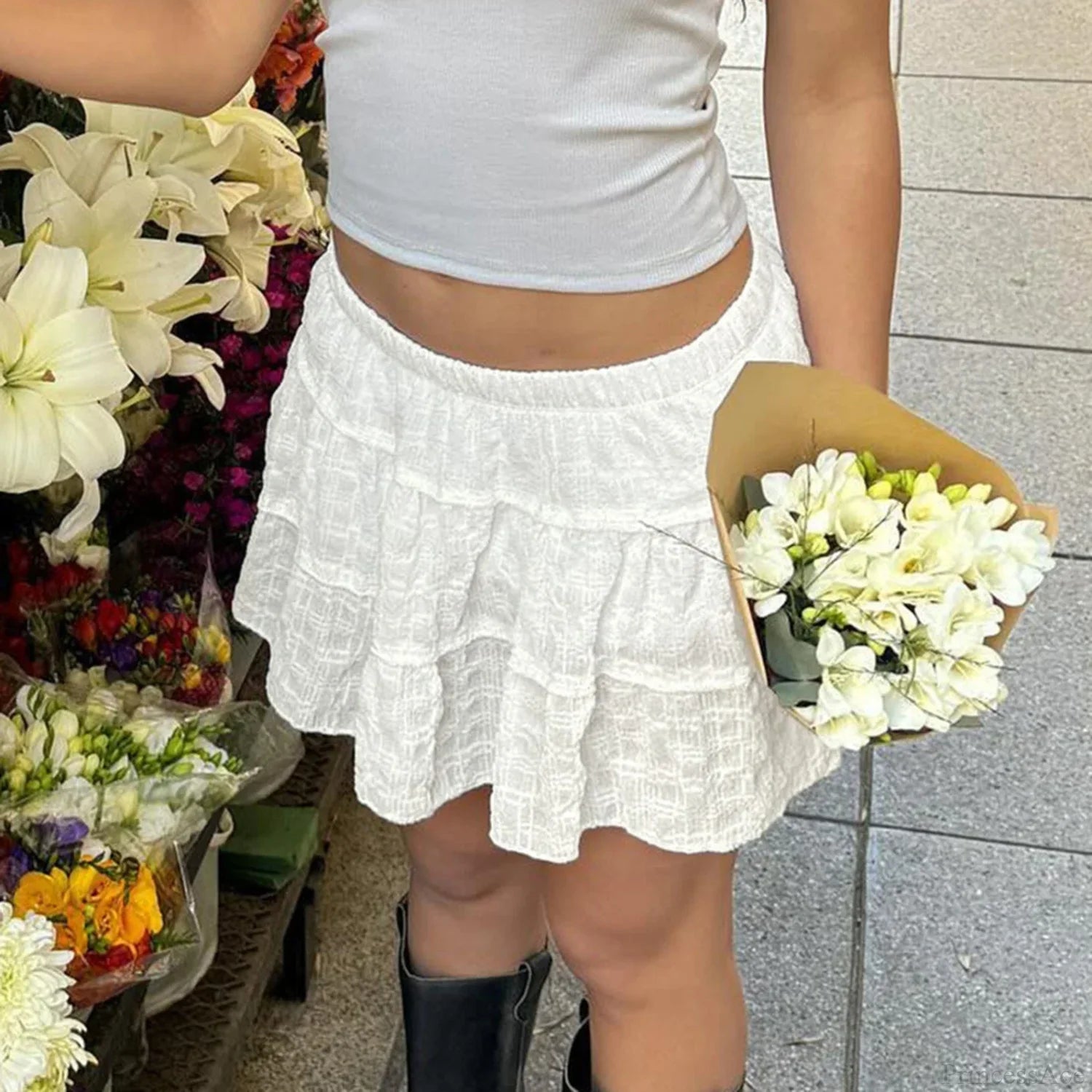 Frill Mini Skirt with Shorts Skirt skirts-250223