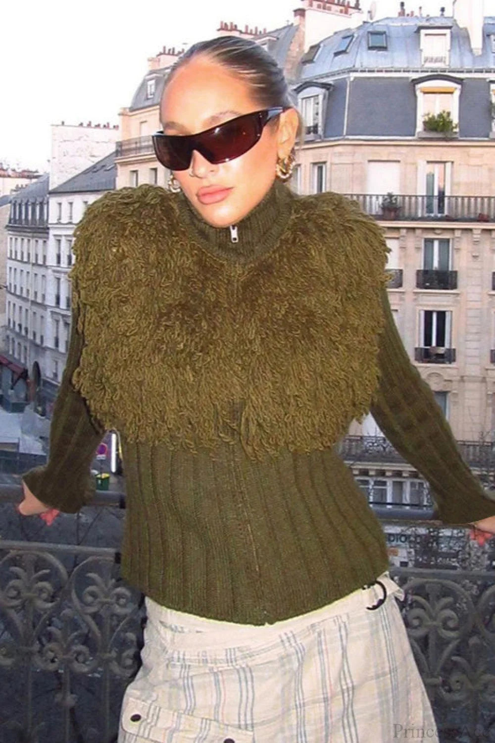 Fringe Slim Pullover Knit Sweater