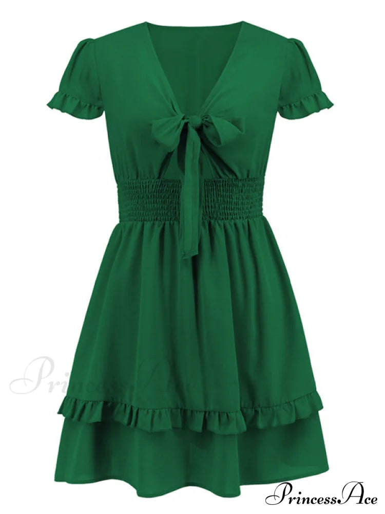 Front Color Mini Crepe Tie For Solid Gown Women