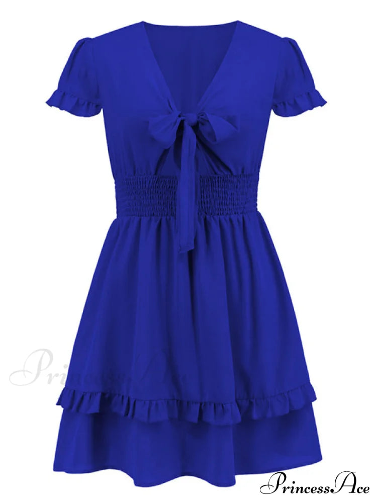 Front Color Mini Crepe Tie For Solid Gown Women