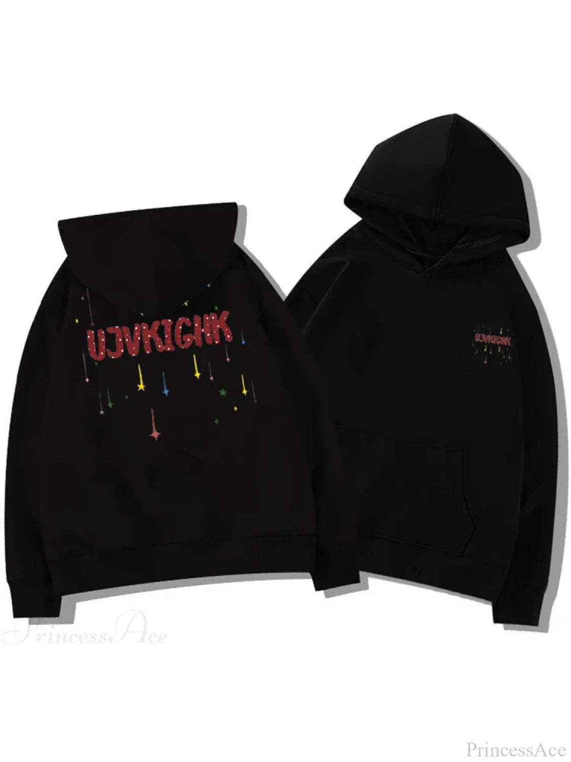 Funny Graffiti Graphic Y2K Hoodie Black / M(40-50KG)
