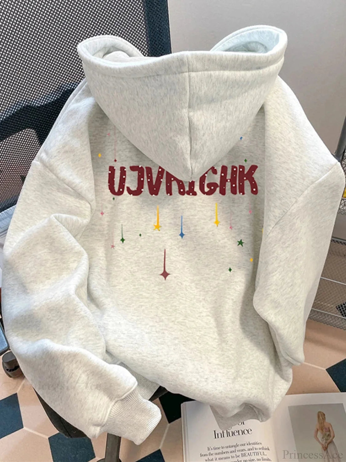 Funny Graffiti Graphic Y2K Hoodie GRAY / M(40-50KG)