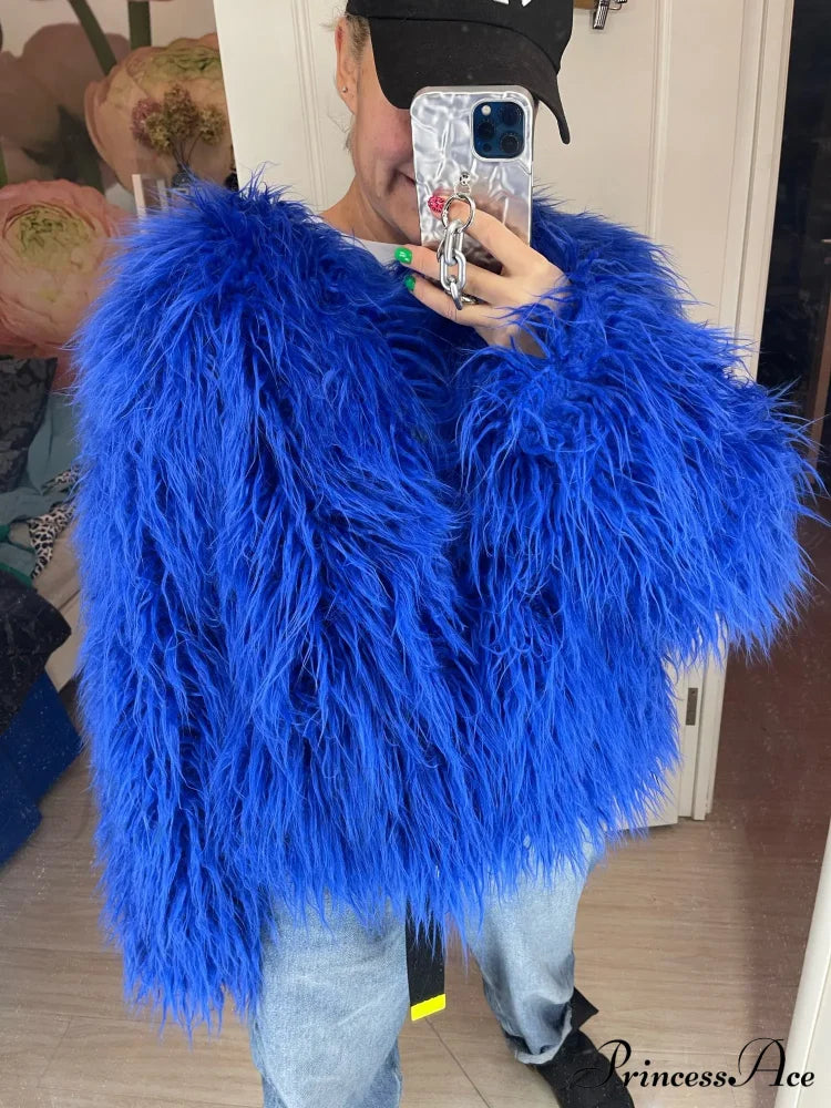 Fur Elegant Fringe Coat Coats-L