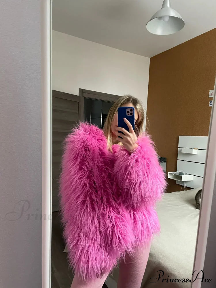 Fur Elegant Fringe Coat Coats-L