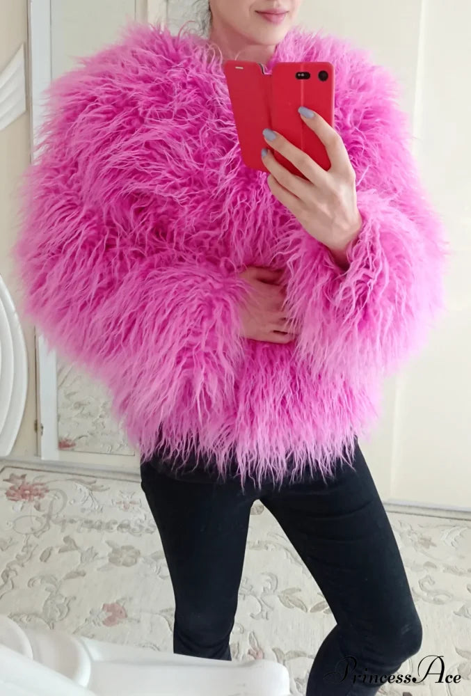Fur Elegant Fringe Coat Coats-L
