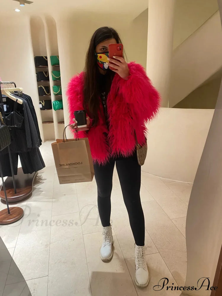 Fur Elegant Fringe Coat Coats-L