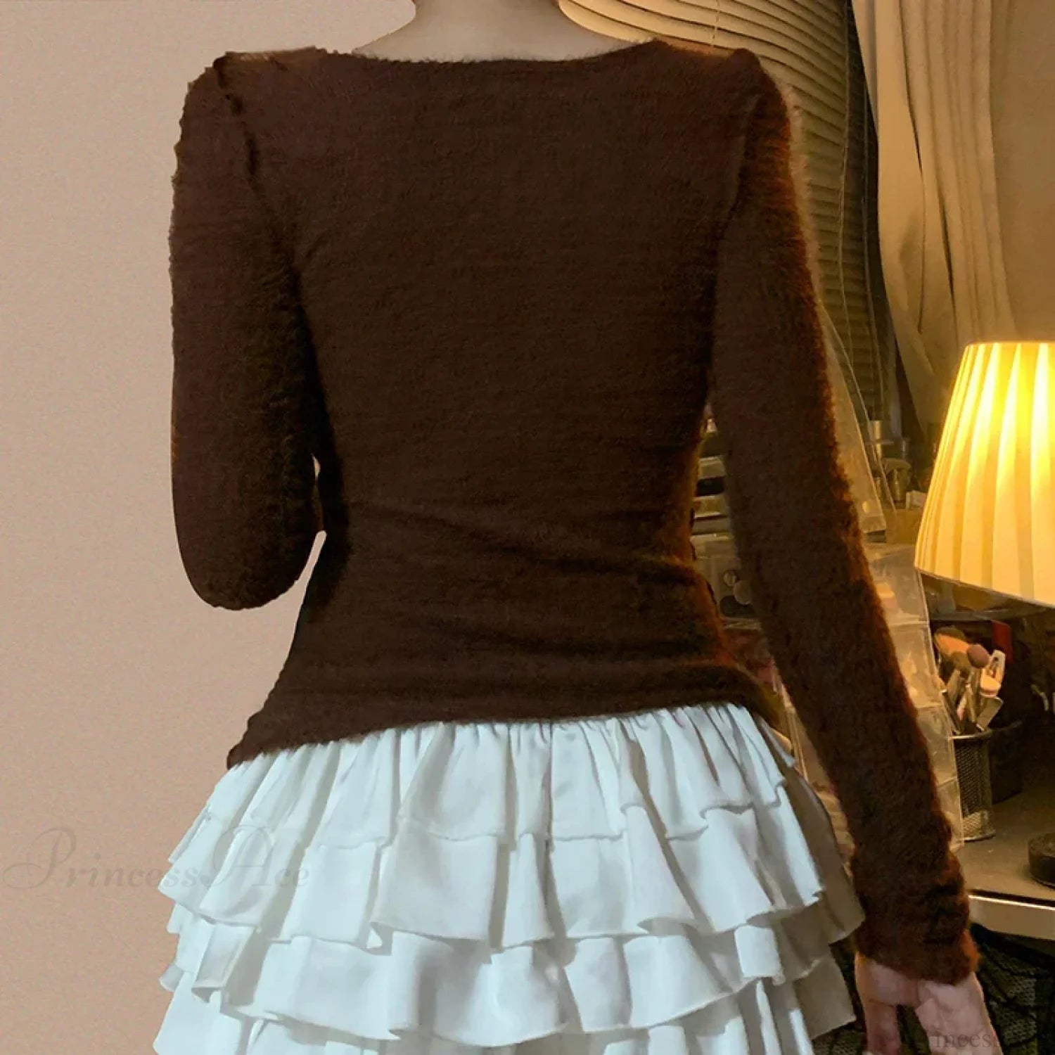 Furry Elastic Knit Top