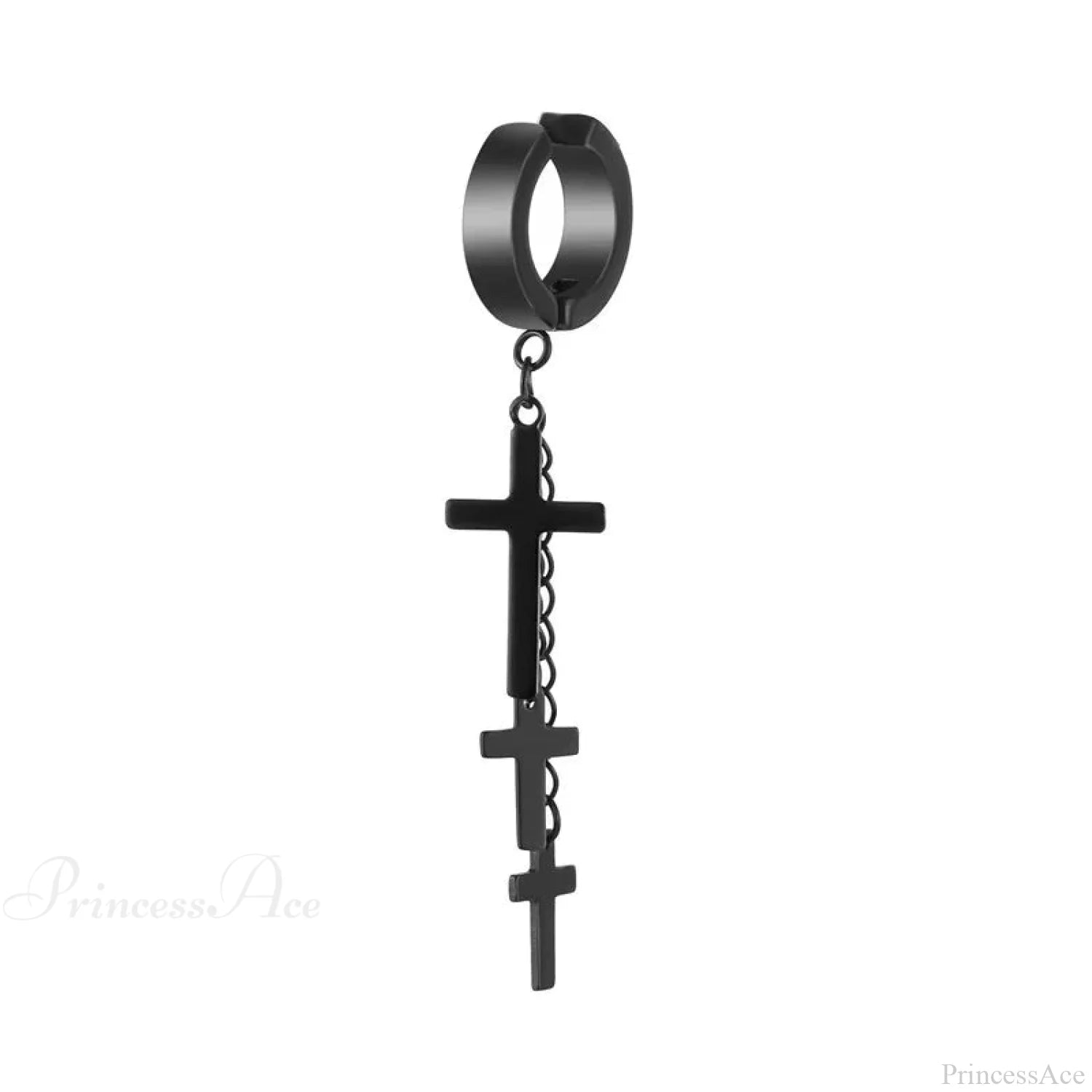 Genderless Punk Cross Fringe Chain Clip Earring color4