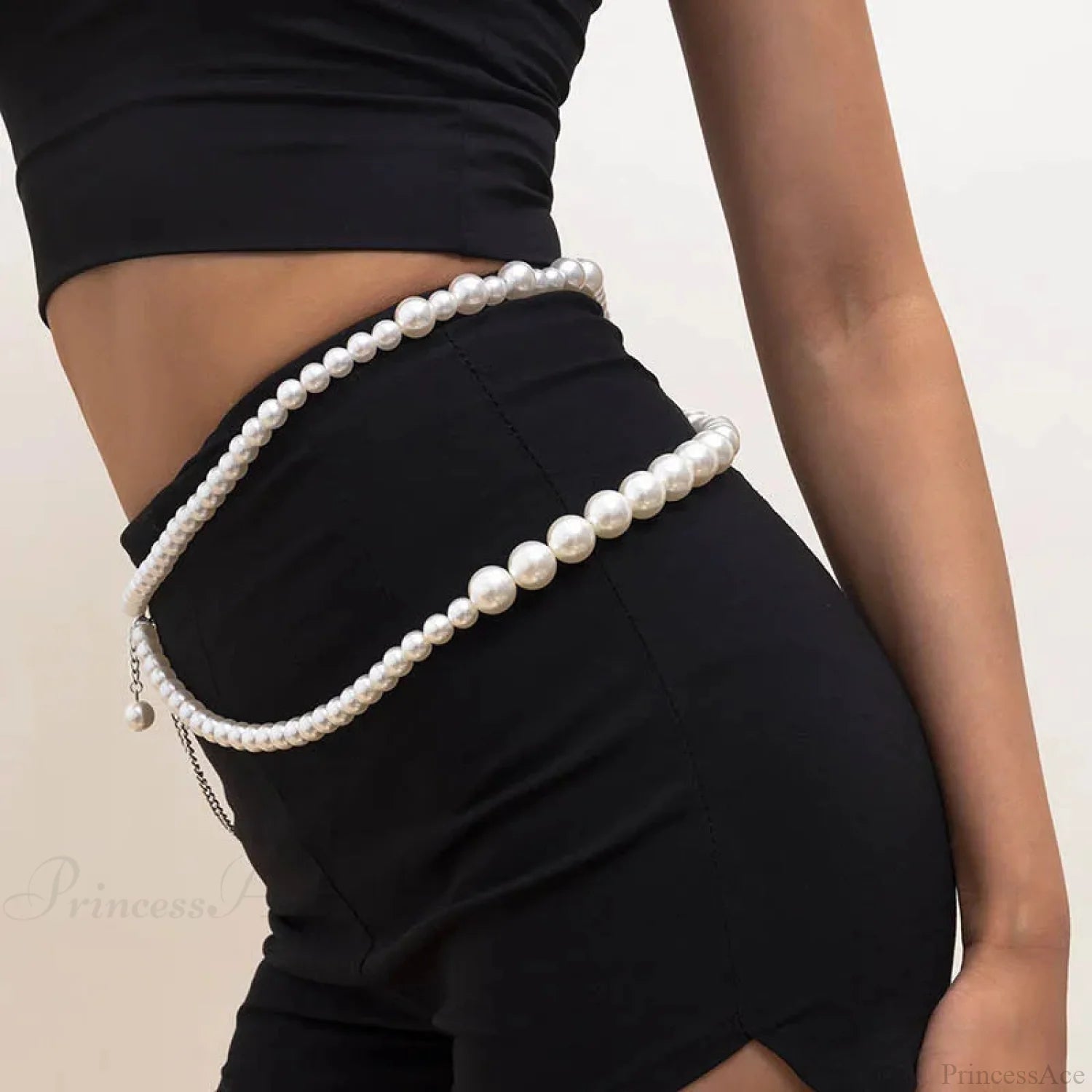 Geometric Gothic Lustrous Waist Chain Belt silver / adjustable