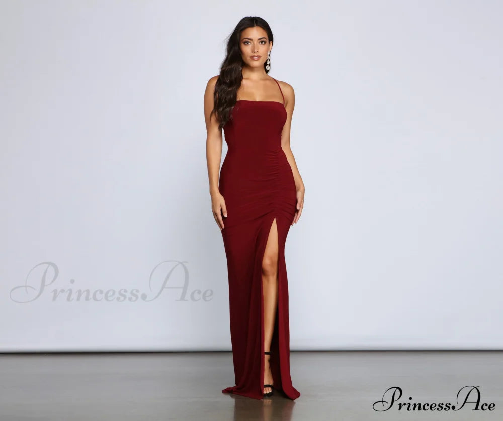 Gia Lace-Up Stylish Formal High-Slit Dress S.o. Long Dresses