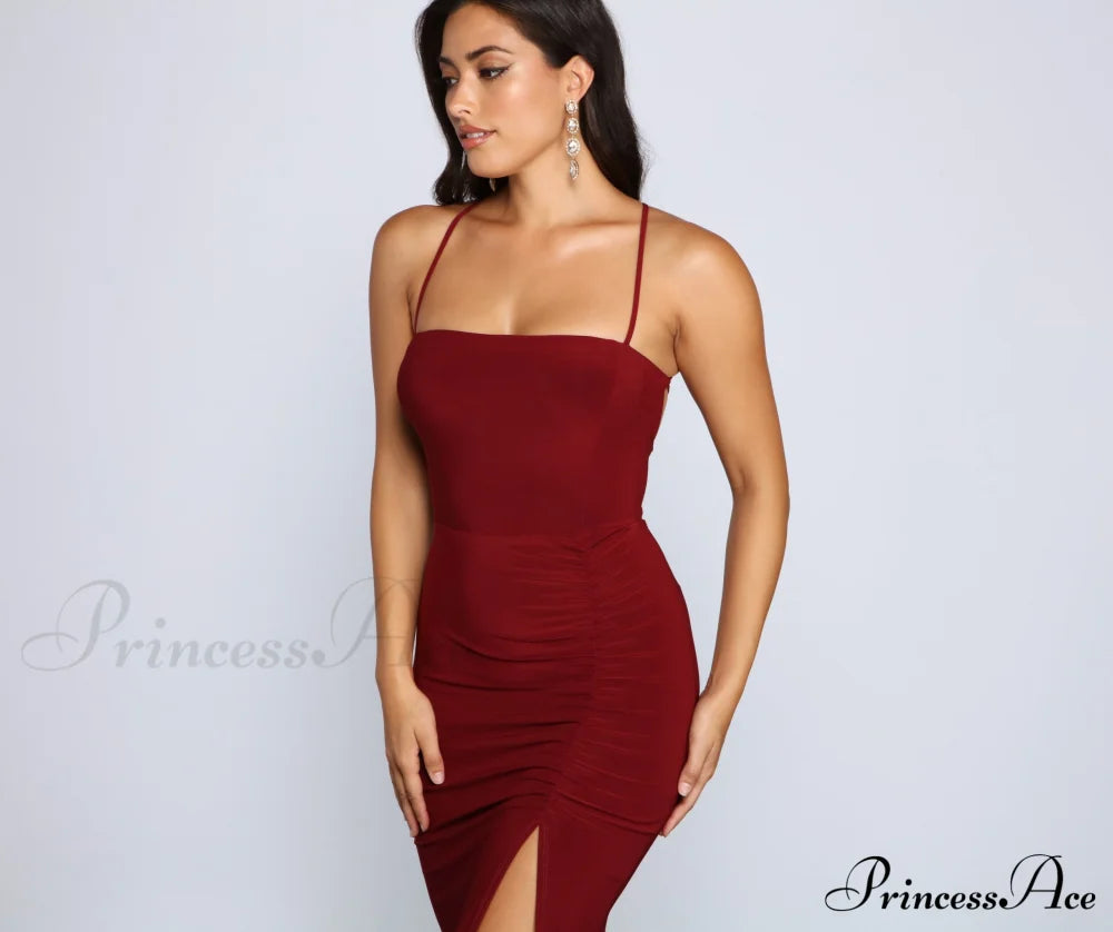 Gia Lace-Up Stylish Formal High-Slit Dress S.o. Long Dresses