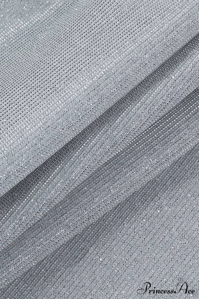 Glitter Chain Long Sleeve Ruched Mini Dress Dresses