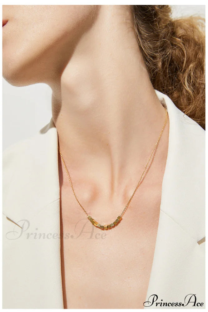 Gold Sugar Stylish Cube Necklace