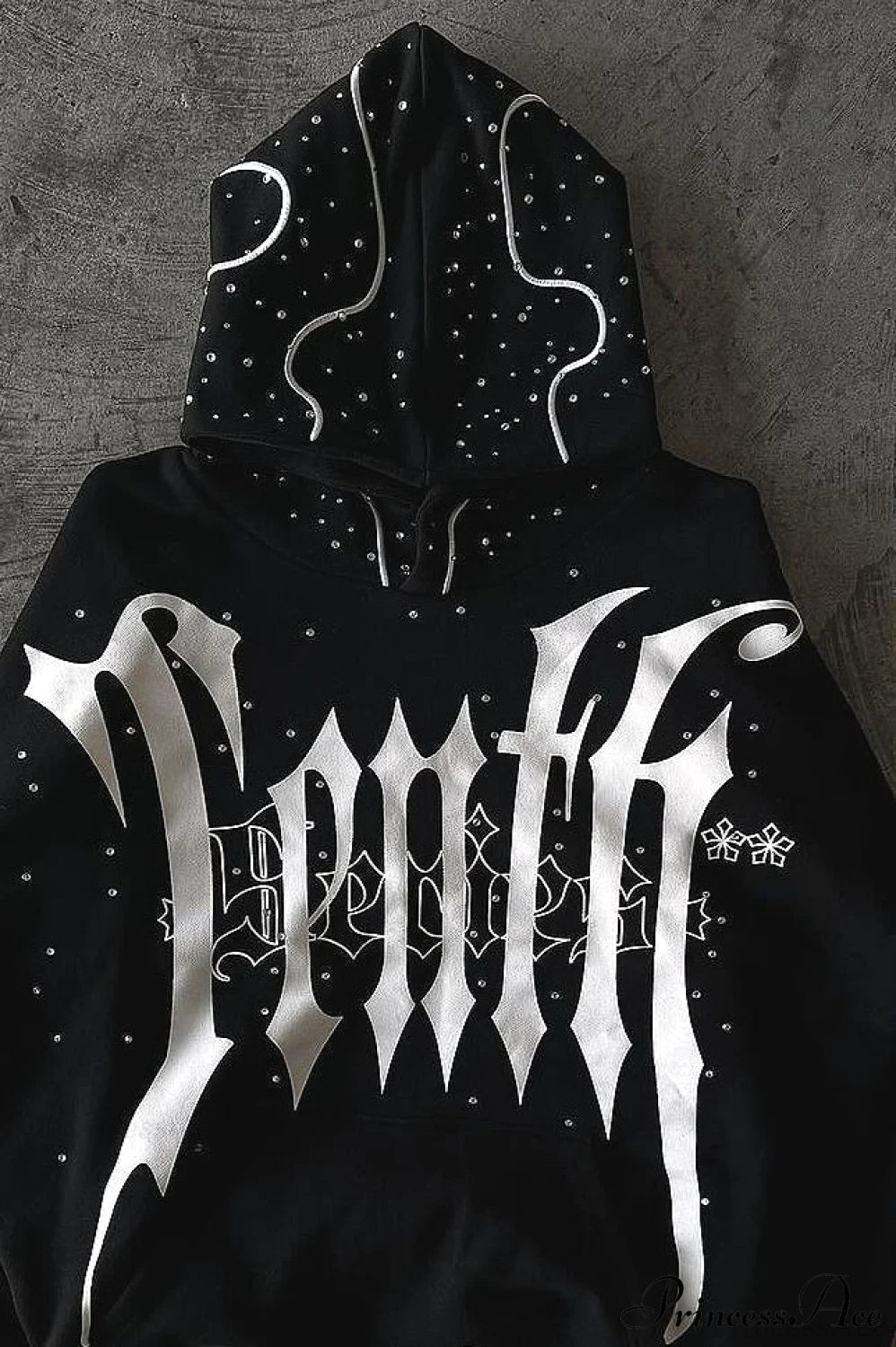Goth Dark Letter Print Unisex Harajuku Oversized Hoodie