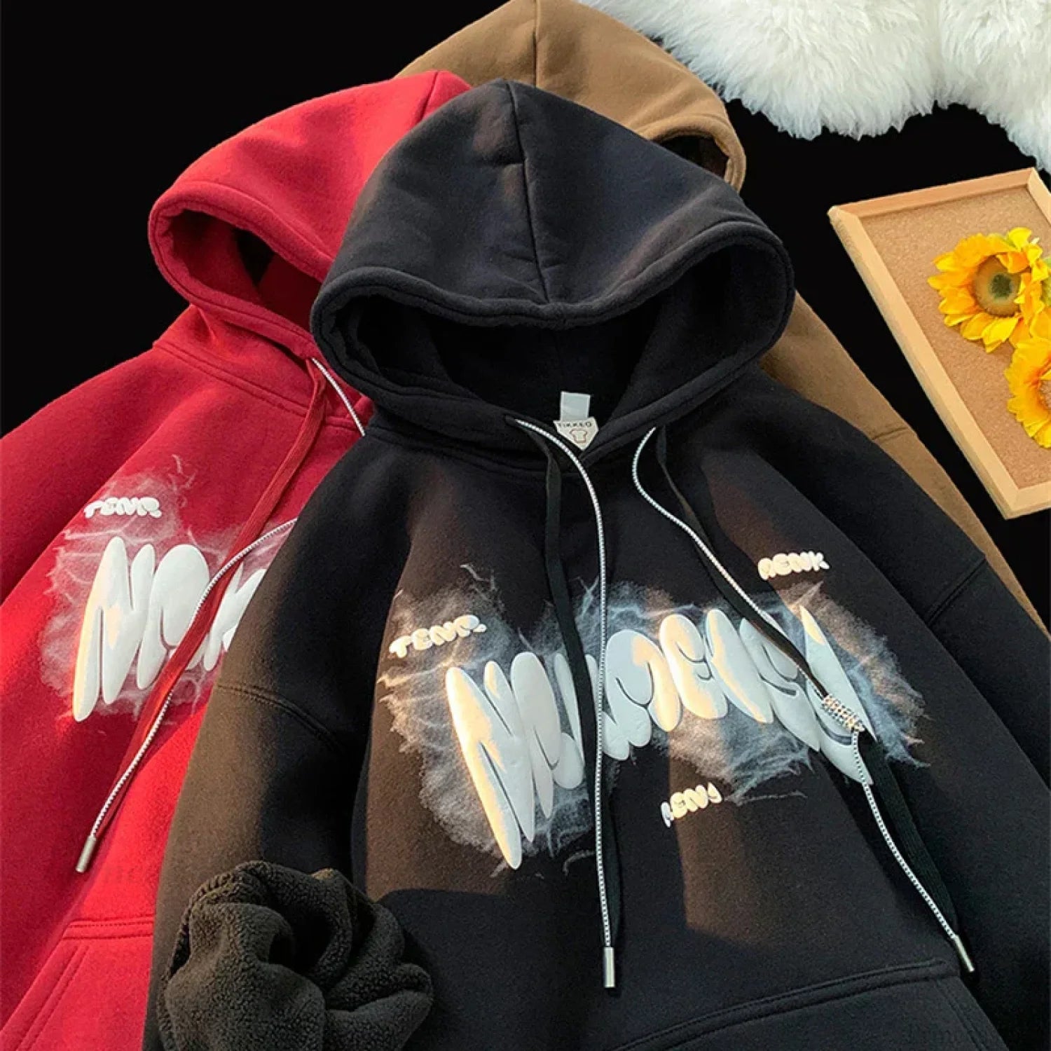 Goth Letter Print Y2K Vintage Hoodie