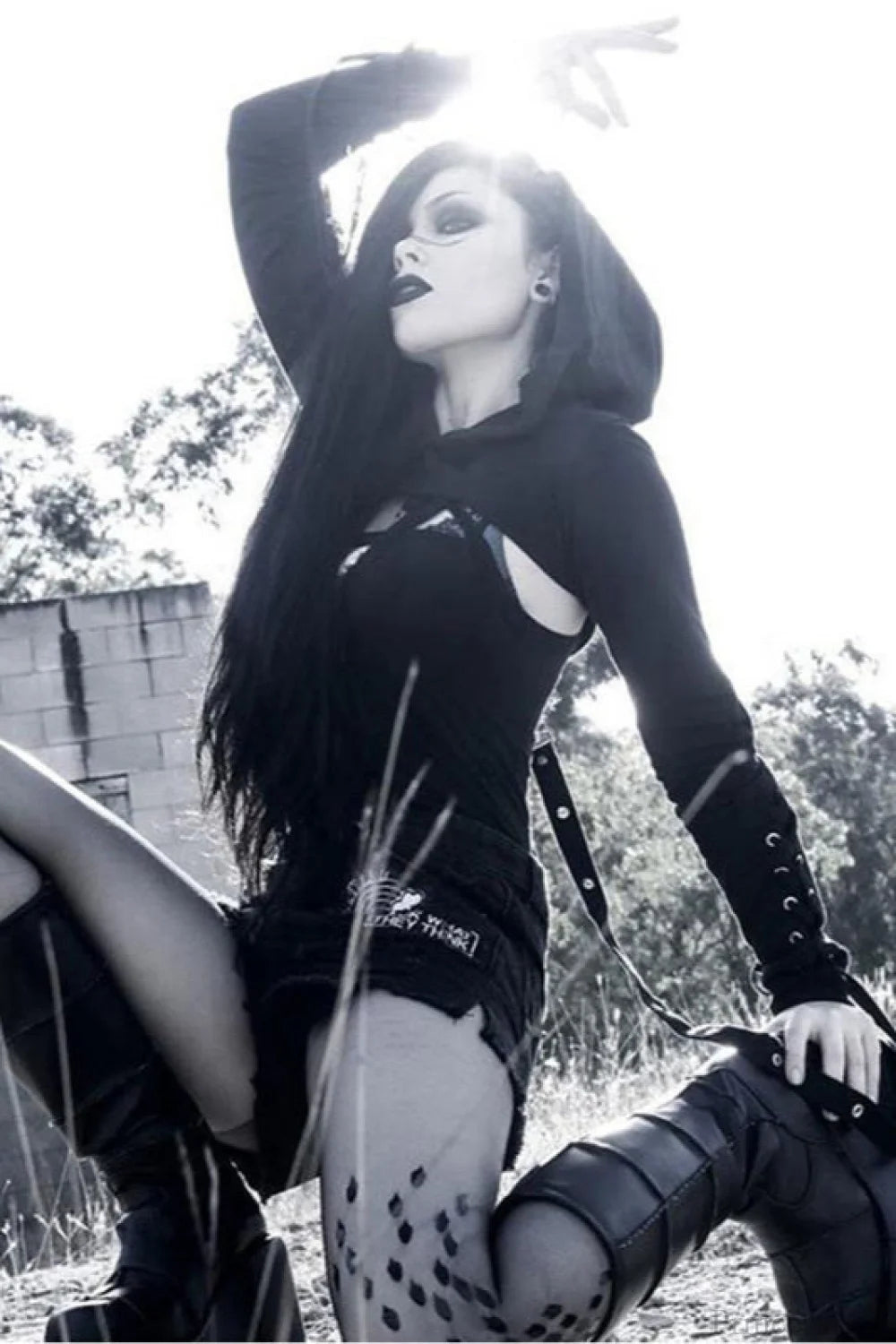 Gothic Hooded Long Sleeve Hoodie